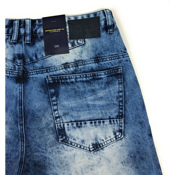 Smoke Rise Distressed Light Wash Denim Jean Shorts - Picture 6 of 10